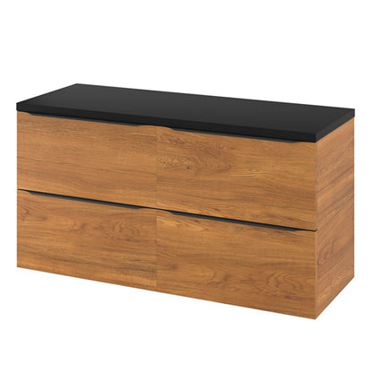 Cadelia badeværelsesbordplade 120 x 45,5 cm mat sort