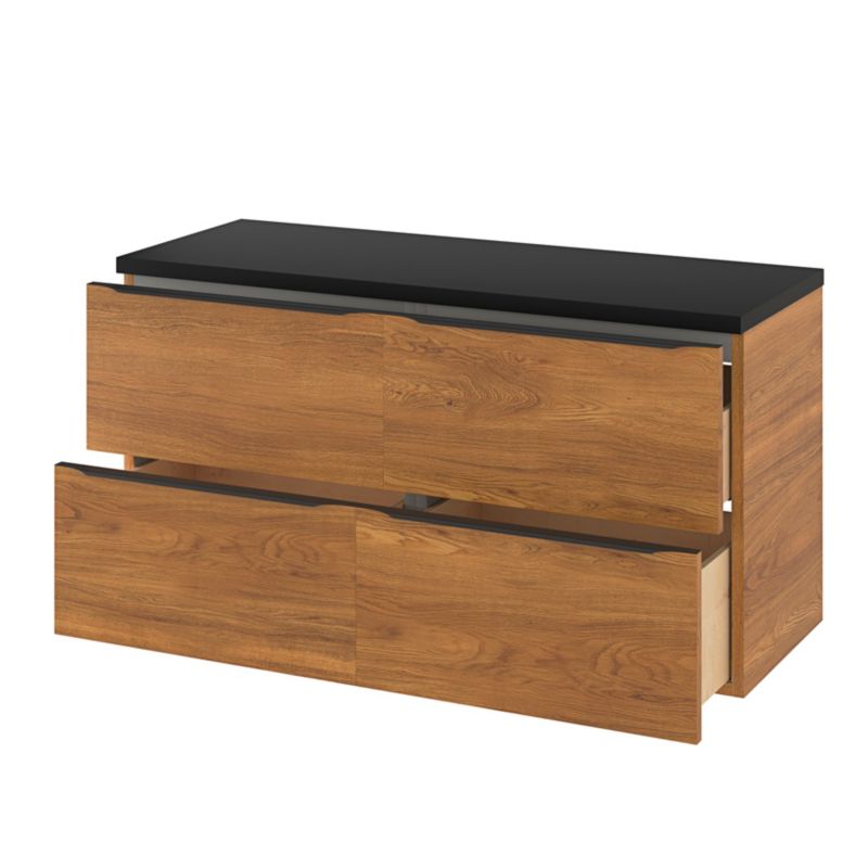 Cadelia badeværelsesbordplade 120 x 45,5 cm mat sort