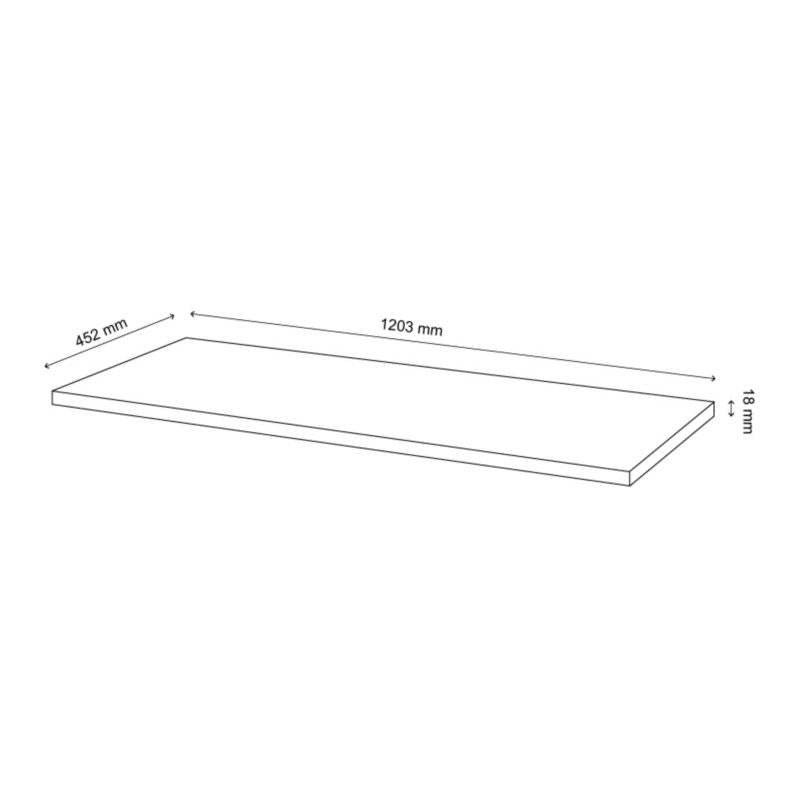 Cadelia badeværelsesbordplade 120 x 45,5 cm mat sort