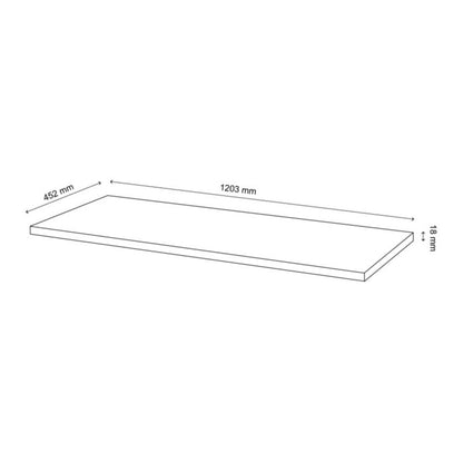 Cadelia badeværelsesbordplade 120 x 45,5 cm mat sort