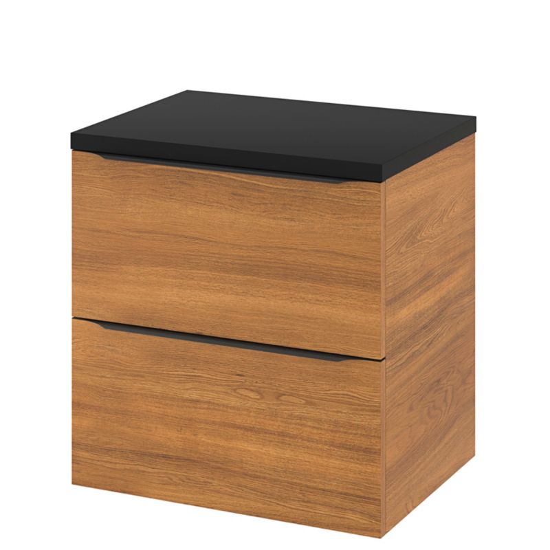 Cadelia badeværelsesbordplade 60 x 45,5 cm mat sort