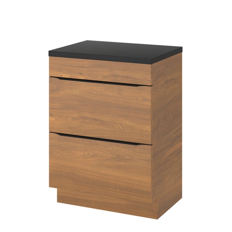 Cadelia badeværelsesbordplade 60 x 45,5 cm mat sort