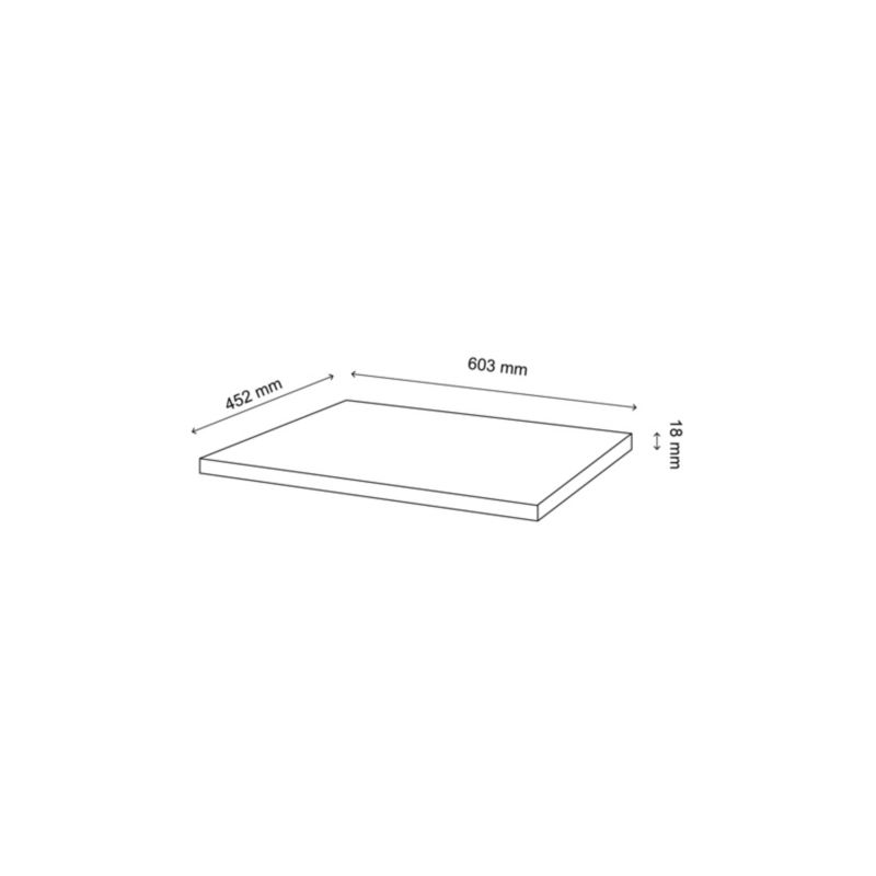 Badeværelsesbordplade Cadelia 60,5 x 45,5 cm Sort Mat