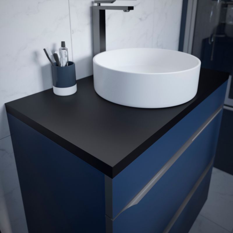 Badeværelsesbordplade Cadelia 80 x 45,5 cm Sort