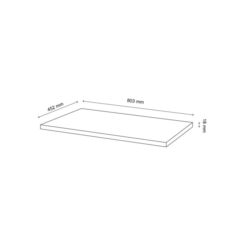 Cadelia badeværelsesbordplade 80 x 45,5 cm mat-sort