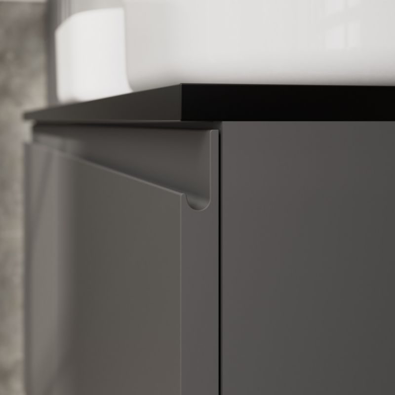 Badeværelsesbordplade Cadelia 80 x 45,5 cm Sort