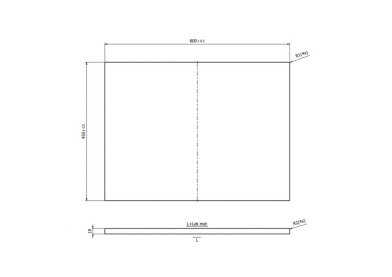 Badeværelsesbordplade Mille 60 x 45 cm Eg Mat