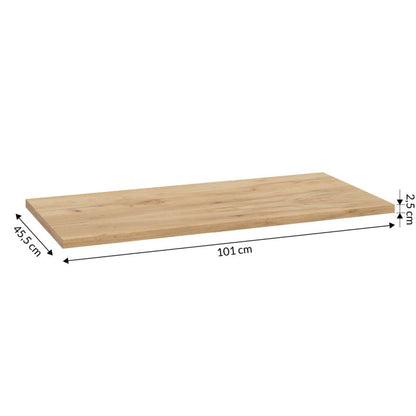 Badeværelsesbordplade Line 101x45,3 cm Gylden Eg | 5906365427474
