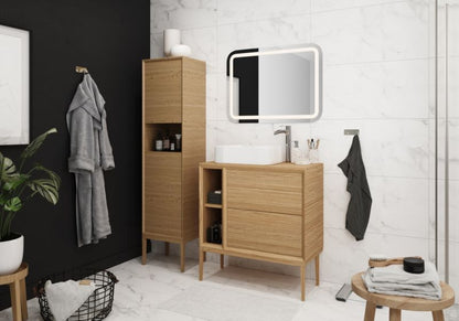 GoodHome Avela badeværelsesbordplade 80 cm i egetræsfinér