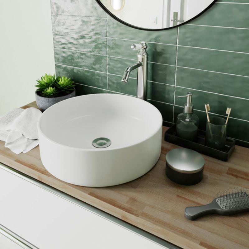 GoodHome Hartland badeværelsesbordplade 100,5 cm i massivt egetræ