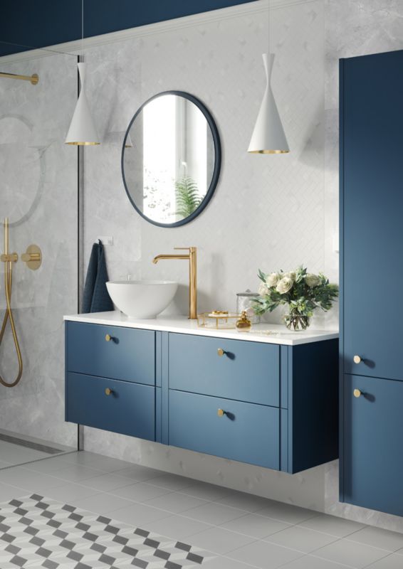 GoodHome Marloes badeværelsesbordplade 45 x 120 cm hvid lak