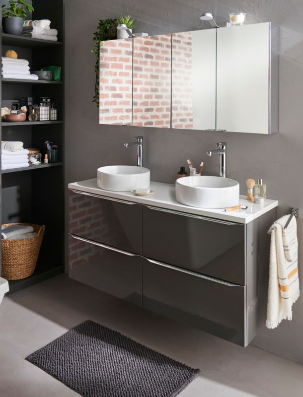 GoodHome Marloes badeværelsesbordplade 45 x 120 cm hvid lak