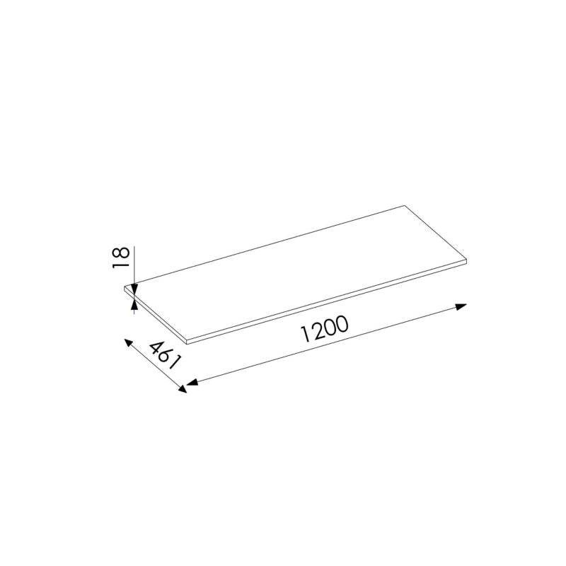 Badeværelsesbordplade Listrado 120 x 46,1 x 1,8 cm Kashmir Mat
