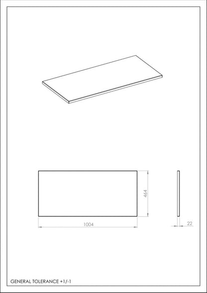 Roca Style badeværelsesbordplade 100 x 46,4 cm i lys eg med PVC