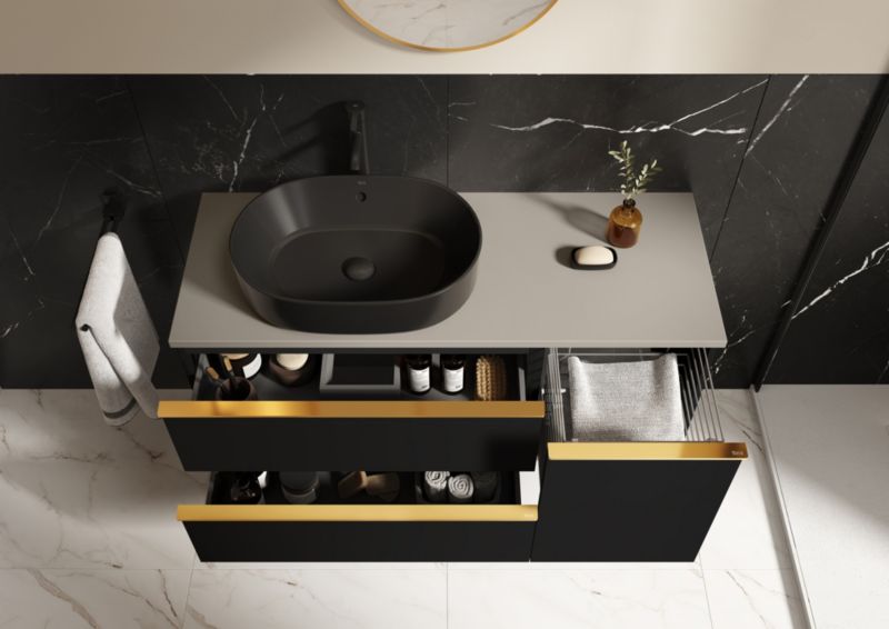 Roca Style badeværelsesbordplade 120 x 46,4 cm i fume PVC