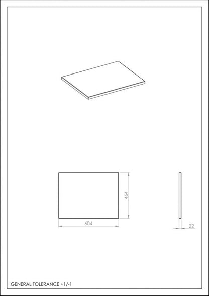 Roca Style badeværelsesbordplade 60 x 46,4 cm i fume PVC