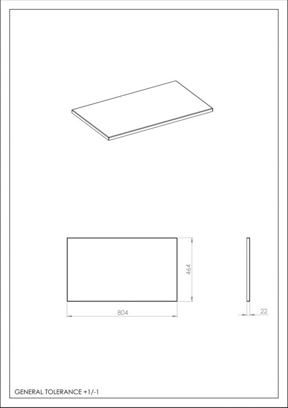 Roca Style badeværelsesbordplade 80 x 46,4 cm i fume PVC