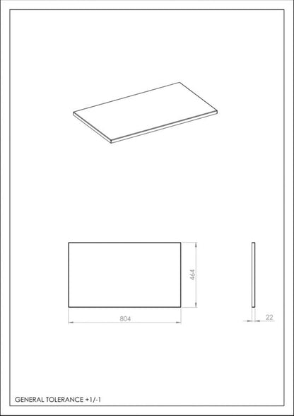 Roca Style badeværelsesbordplade 80 x 46,4 cm i fume PVC