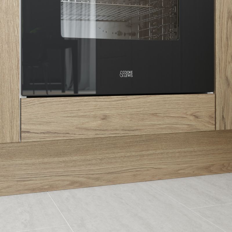 GoodHome Alpinia skjulepanel til køkkenskab med hårde hvidevarer 59,7 x 11,5 cm i egetræ