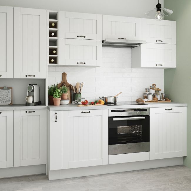 GoodHome Alpinia maskeringspanel til køkkenskab med hvidevarer 59,7 x 5,8 cm mat-hvid