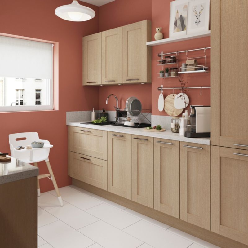 GoodHome Alpinia skjulepanel til køkkenskab med hårde hvidevarer 59,7 x 5,8 cm egetræ