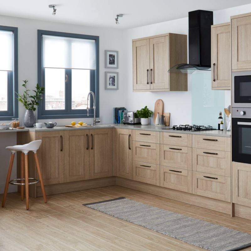 GoodHome Alpinia skjulepanel til køkkenskab med hårde hvidevarer 59,7 x 5,8 cm egetræ