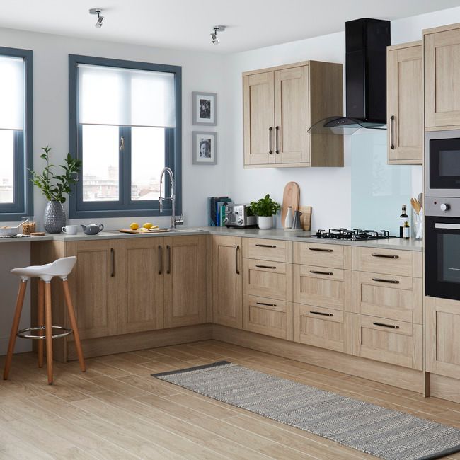 GoodHome Alpinia skjulepanel til køkkenskab med hårde hvidevarer 59,7 x 5,8 cm egetræ