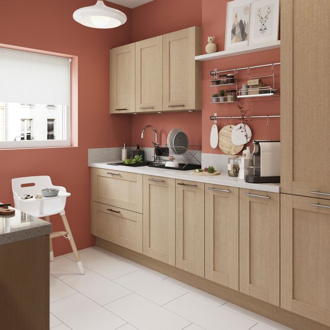 GoodHome Alpinia skjulepanel til køkkenskab med hårde hvidevarer 59,7 x 5,8 cm egetræ