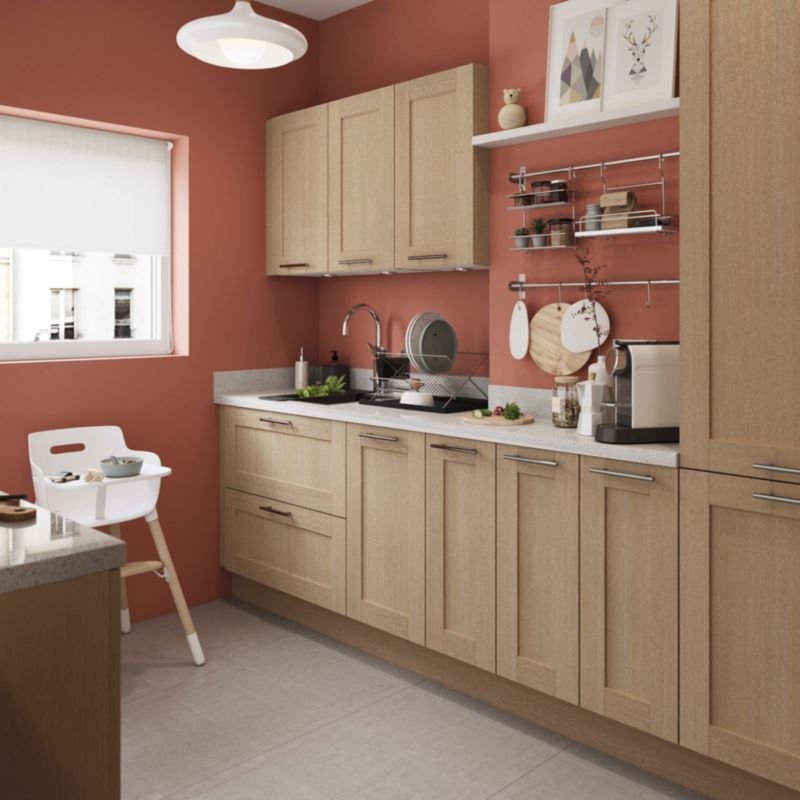 GoodHome Alpinia skjulepanel til køkkenskab med hårde hvidevarer 59,7 x 5,8 cm egetræ