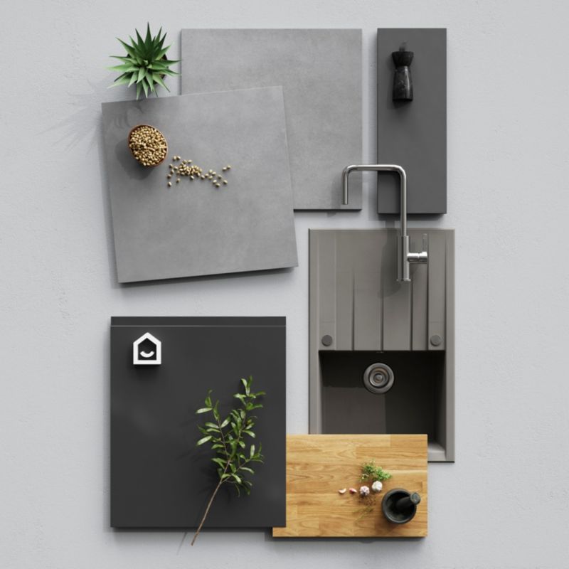GoodHome Garcinia skjulepanel til køkkenskab med hårde hvidevarer 59,7 x 11,5 cm antracit