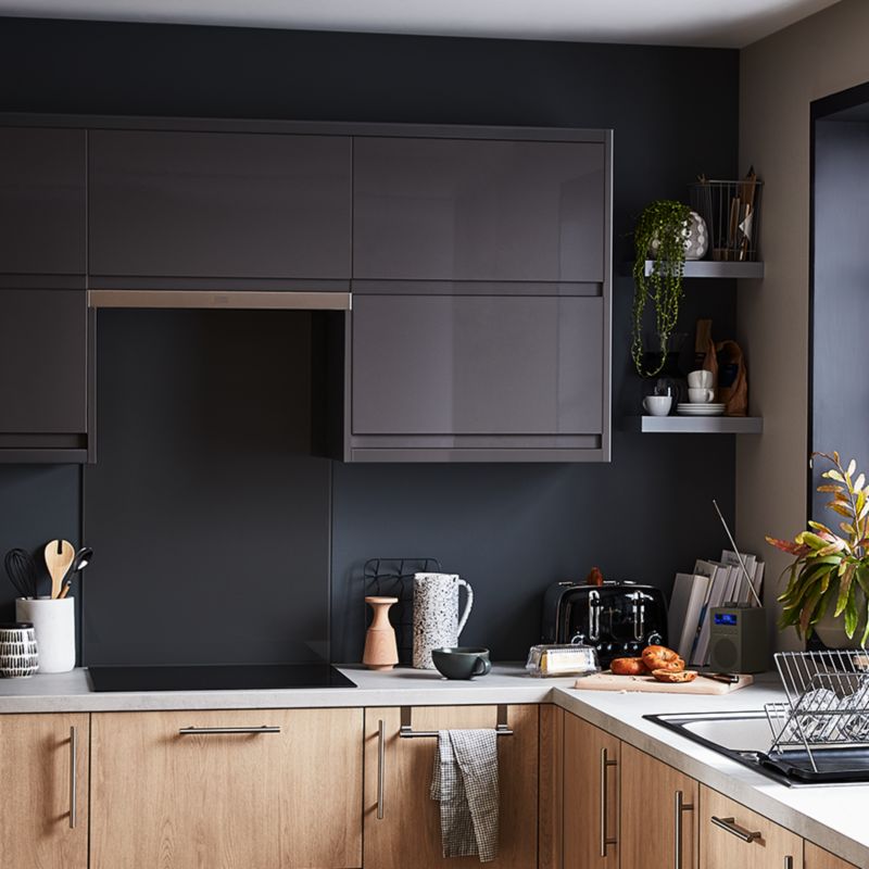 GoodHome Garcinia skjulepanel til køkkenskab med hårde hvidevarer 59,7 x 11,5 cm antracit