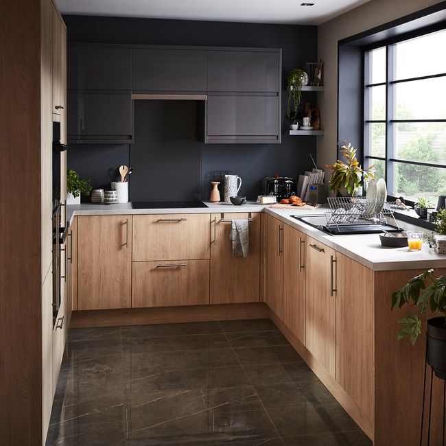 GoodHome Garcinia skjulepanel til køkkenskab med hårde hvidevarer 59,7 x 11,5 cm antracit