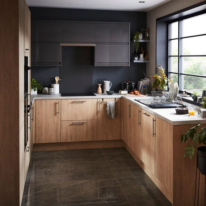 GoodHome Garcinia skjulepanel til køkkenskab med hårde hvidevarer 59,7 x 11,5 cm antracit