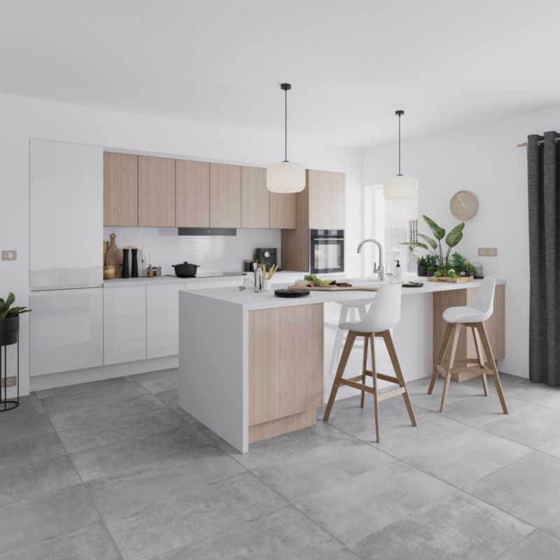 GoodHome Garcinia maskeringspanel til køkkenskab med hvidevarer 59,7 x 11,5 cm i hvid højglans