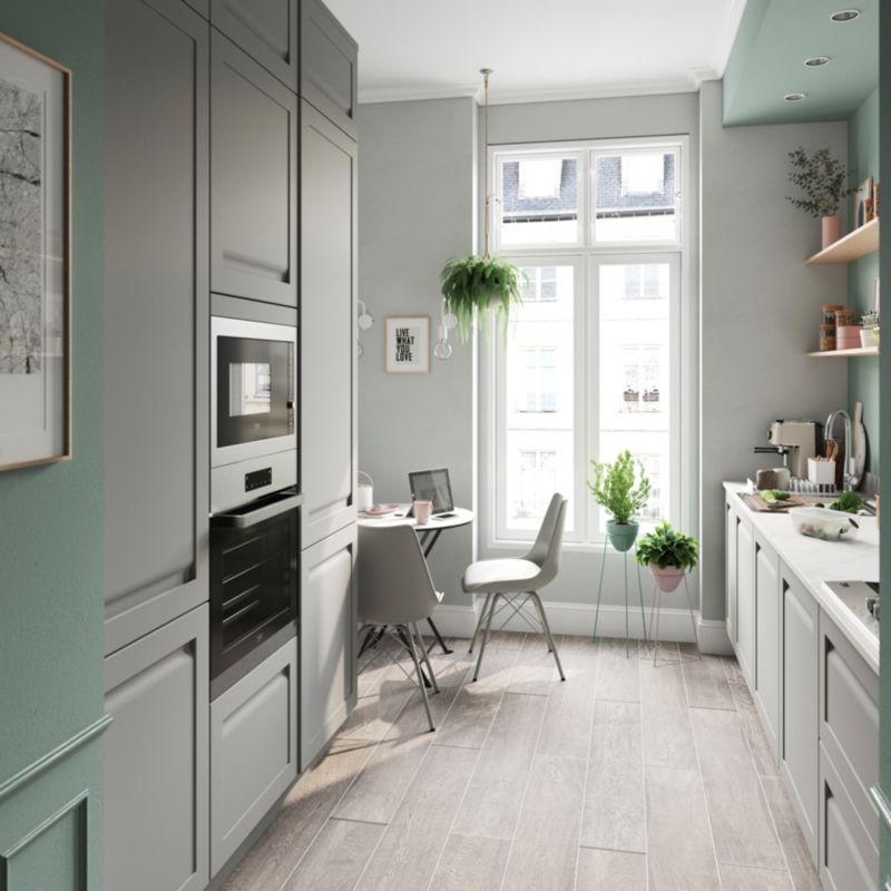 GoodHome Garcinia maskeringsliste til køkkenskab med hårde hvidevarer 59,7 x 5,8 cm i grå stenfarve