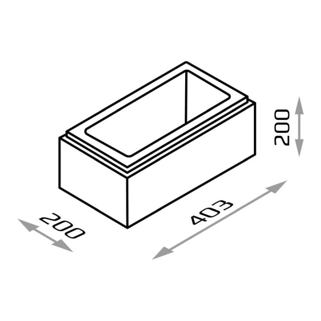 Betonblok Joniec Casto 20 x 40 x 20 cm stålgrå