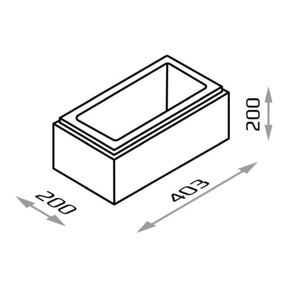 Betonblok Joniec Casto 20 x 40 x 20 cm stålgrå