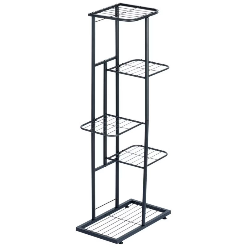 Blomsteropsats 5-Niveauer 44x23x96 cm Sort Metal