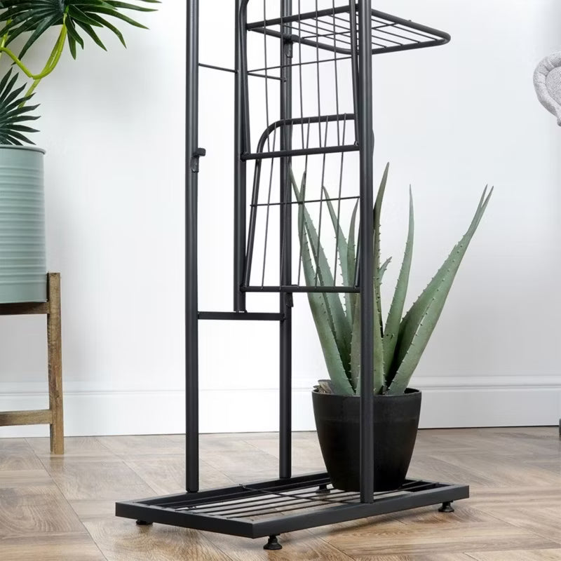 Blomsteropsats 5-Niveauer 44x23x96 cm Sort Metal