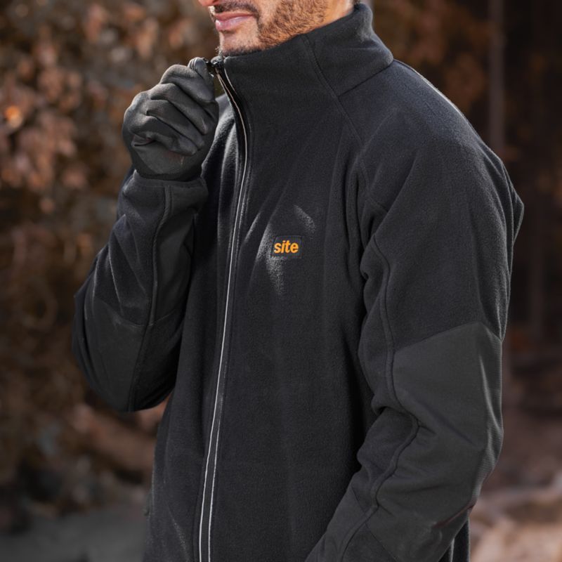 Site Karker fleecejakke sort XL