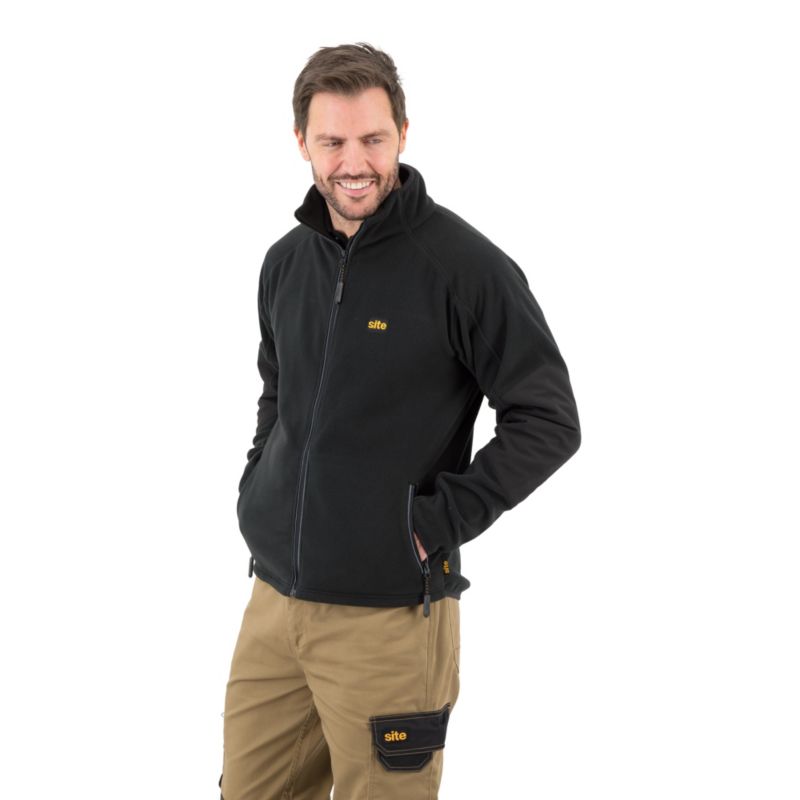 Site Karker fleecejakke sort XL