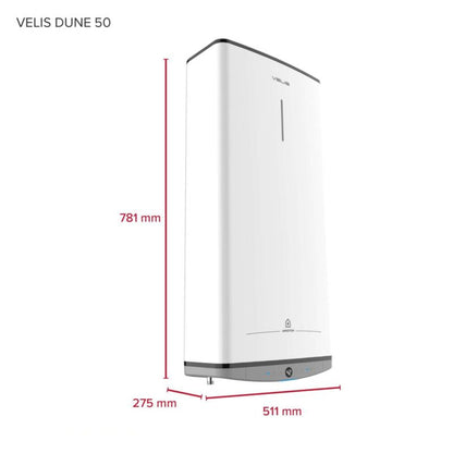 Elektrisk Vandvarmer Flad 45 Liter 1,5 kW 51x78 cm Hvid