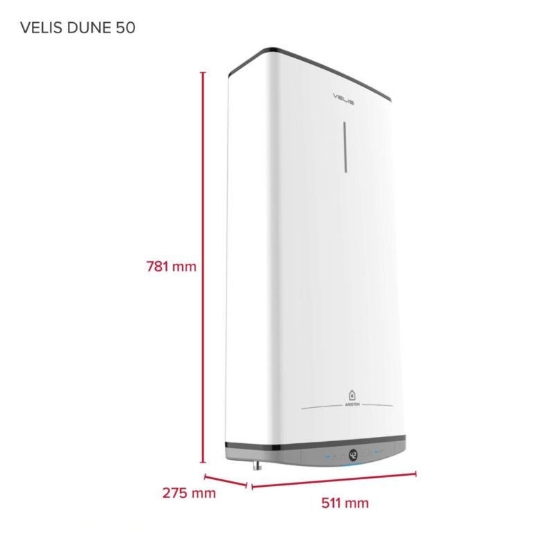 Elektrisk Vandvarmer Flad 45 Liter 1,5 kW 51x78 cm Hvid