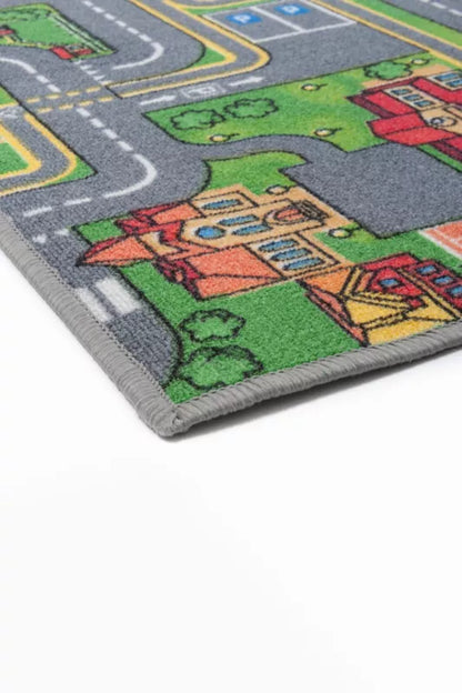 Børnetæppe Playtown 120x170 cm Grå Poliamid