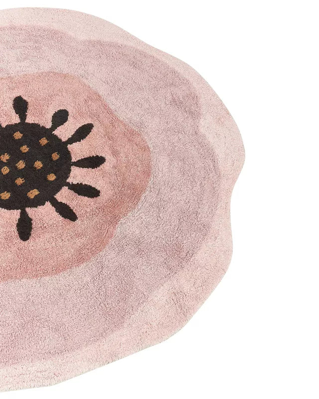 Børnetæppe Rundt 140 cm Pastelrosa Bomuld