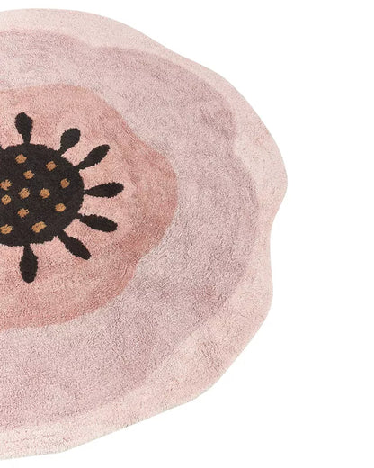 Børnetæppe Rundt 140 cm Pastelrosa Bomuld