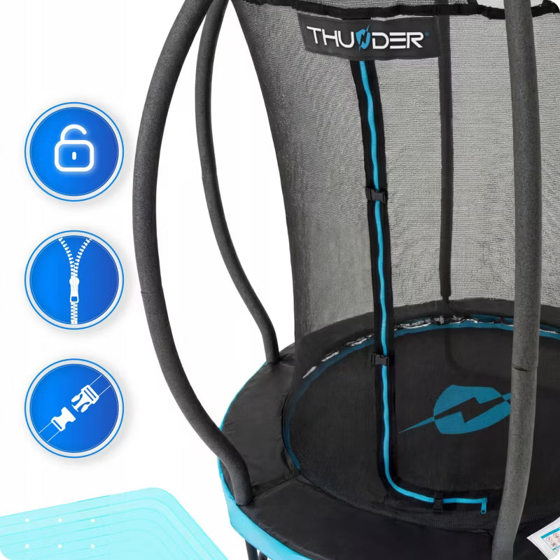 Børnetrampolin 140 cm med Indvendigt Sikkerhedsnet Blå