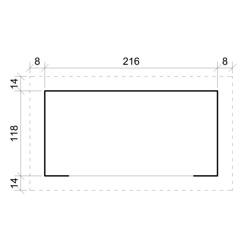 Brændely M202 232x146 cm Natur Træ 2,55 m²