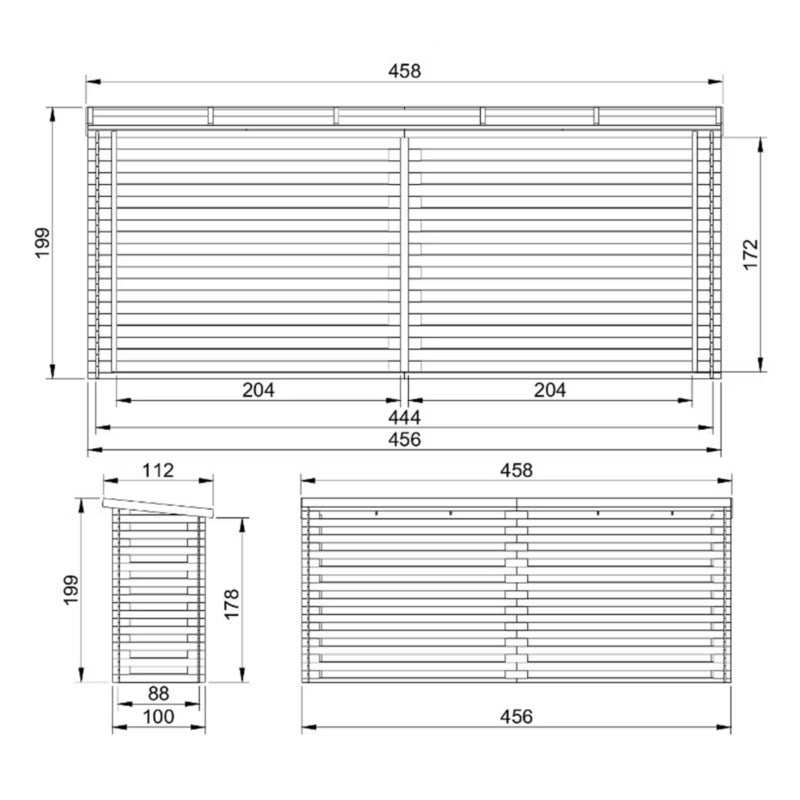 Brændely M203 4 m² Natur Træ