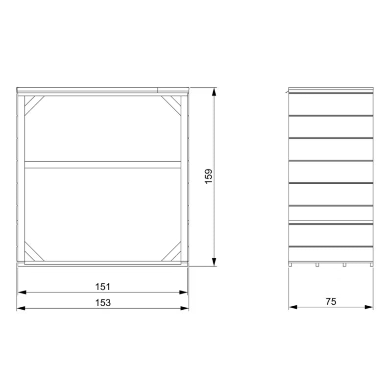 Brændely M980-1 75x153 cm 1,14 m² Natur